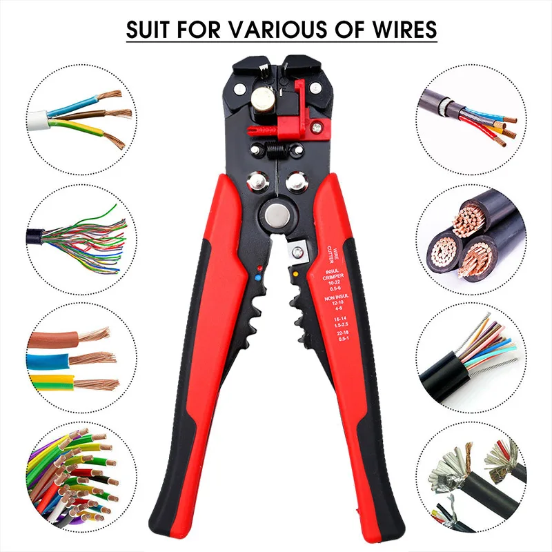 Multi Functional Wire Stripping Pliers Fully Automatic Wire Stripping Tool Pulling and Cutting Pliers Anti-slip Handle