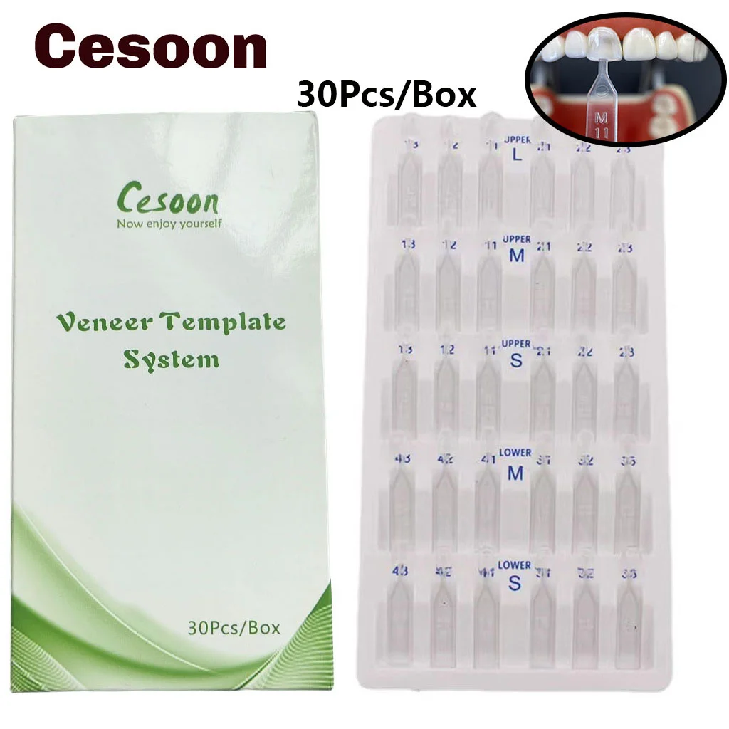 

30Pcs/1Set Dental Veneers Mould Composite Resin Light Cure Filling Anterior Front Teeth Fast Quick Dentist Tooth Whitening Tool