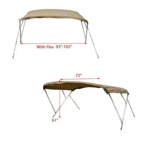 Boat Pontoon Bimini Top Fabric, Canvas W, Boot, 3 Bow, 4 Bow