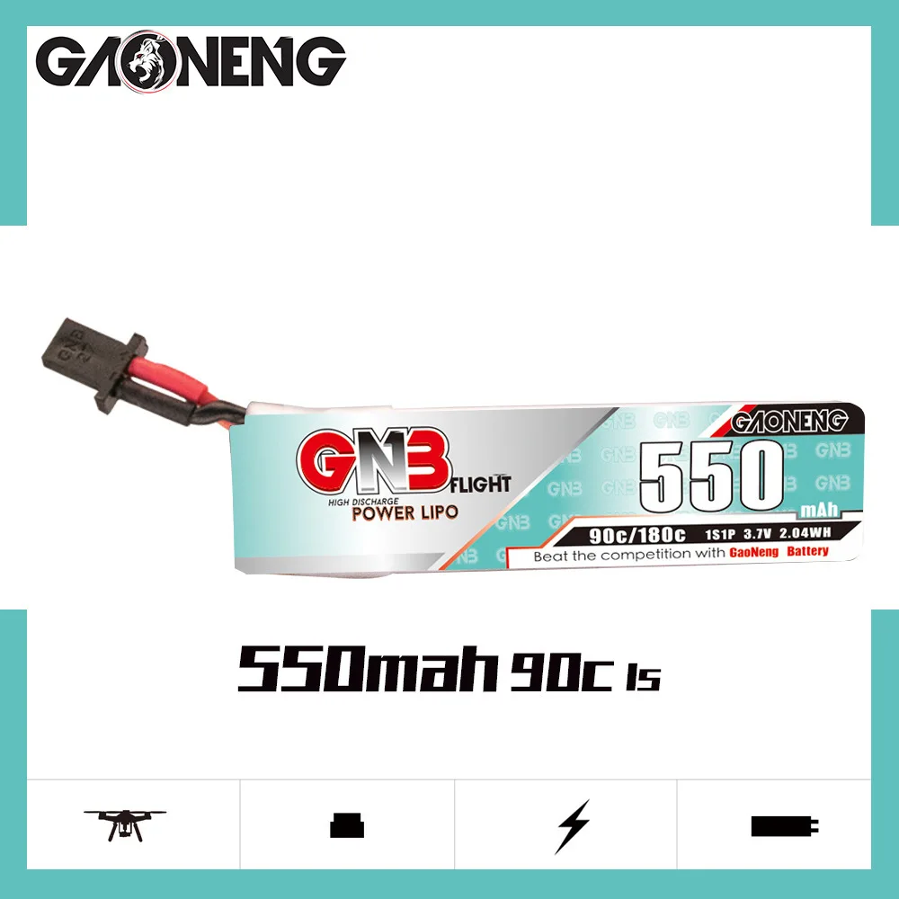 Upgraded 550mAh GNB 1s 3.7v 90c/180c Lipo Battery For RC Helicopter Quadcopter FPV Racing Drone Spare Parts 3.7v Battery rc drone battery
