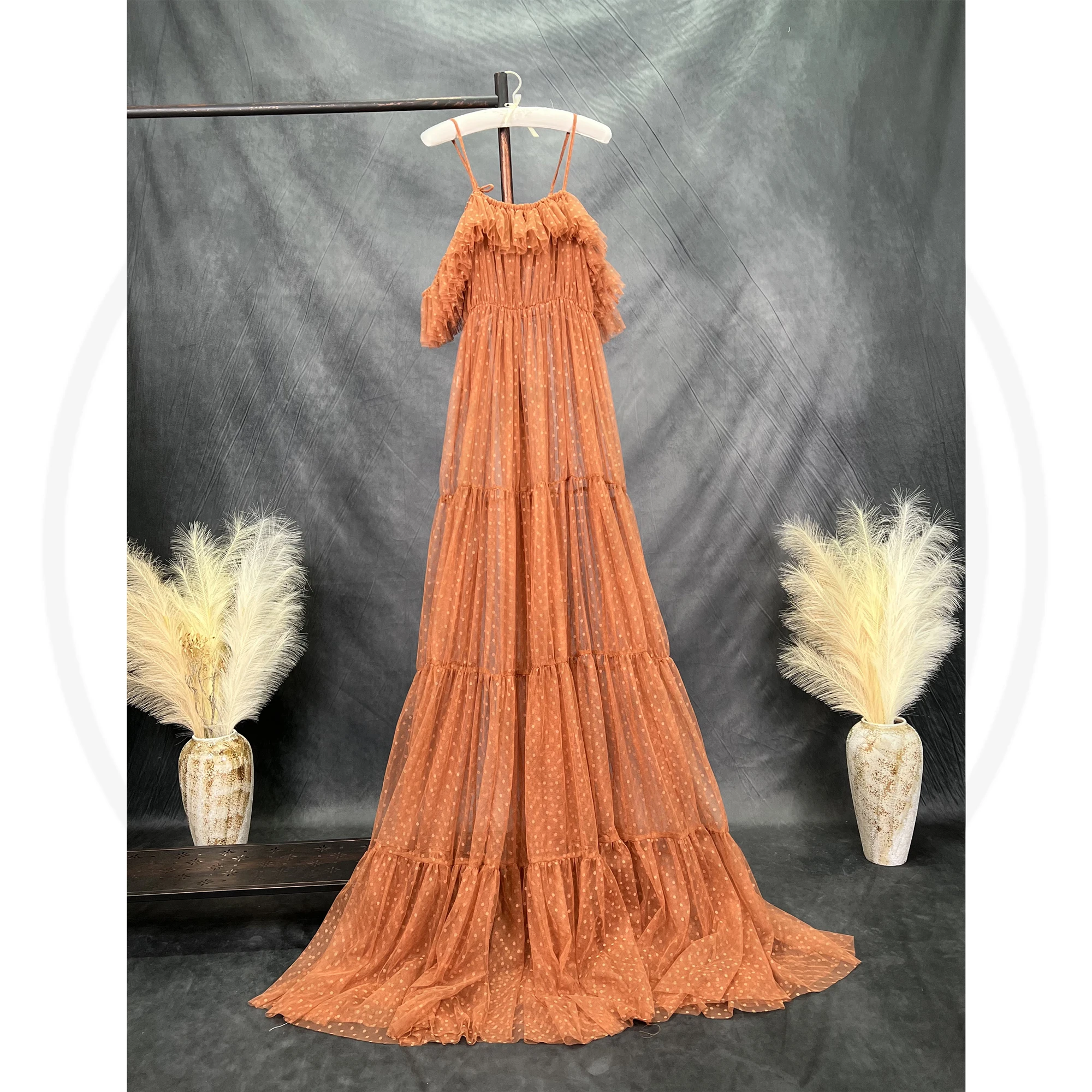 Don & Judy elegancka sukienka ciążowa tiulowa sukienka fotograficzna wesele Baby Shower kobiety sesja zdjęciowa rekwizyty niestandardowe