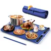 Warming Mat for Food, Electric Warming Tray with 9 Level Adjustable Temperature & 6 Hours Timer,Foldable Portable Food Warmer 1
