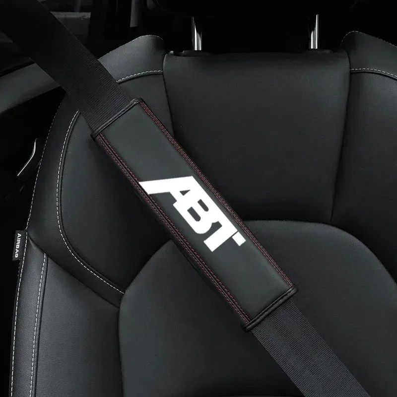 Car Seat Belt Leather Safety Belt Shoulder Cover 2Pcs For VW Audi A3 A4 A5 A6 A7 A8 Q3 Q5 Q7TT RS