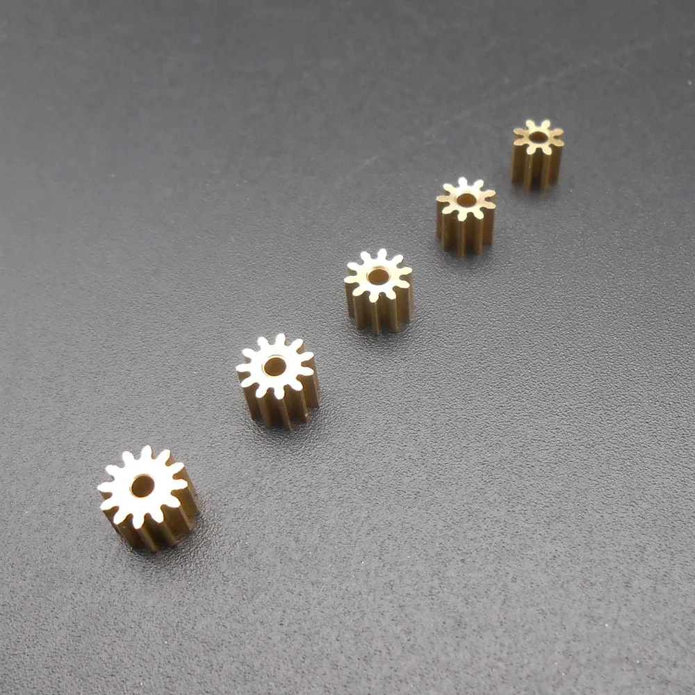 Brass Gear Spur Pinion Mechanical Small 0.4 Modulus Bore Hole Aperture 1.5MM 1.48MM 8/9/10/11/12 Teeth 8T9T10T11T12T 5Pcs X 0.4M transmission gear