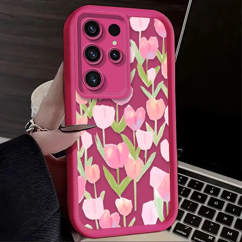Tulip Flowers Silicone Phone Case Cover