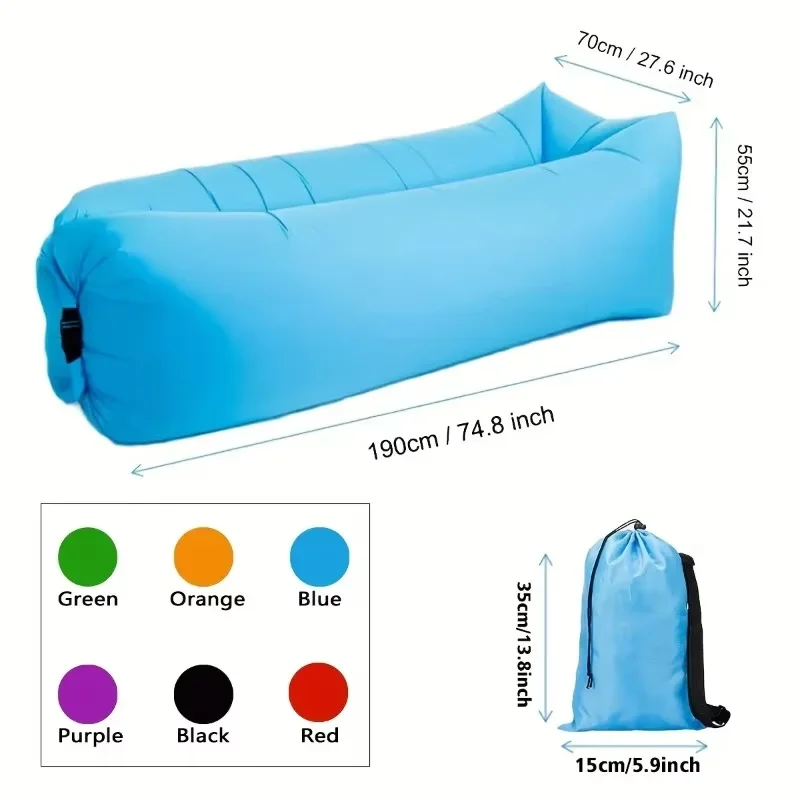 Recliner Air Lazy Inflatable Sofa Bag, Portable Camping Sofa Mattress, Music Festival Recliner 5