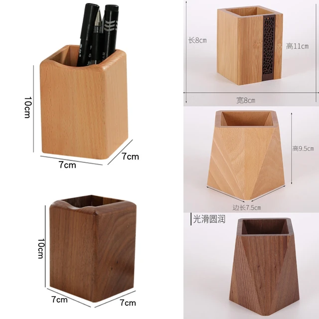 Pen Holders Desk Organizer Book Shape  Stationery Organizer Pencil Pot -  Wood Pen - Aliexpress