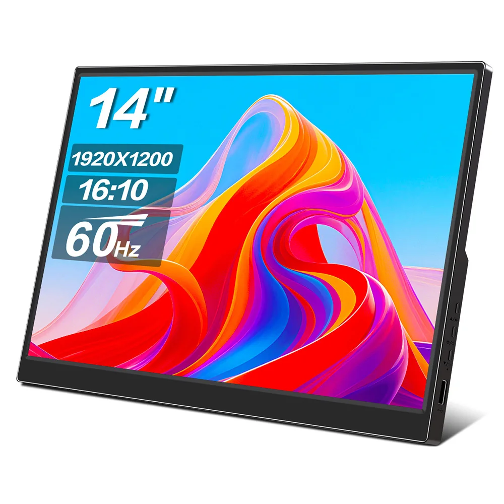 14/15.6-inch Portable Monitor 1920x1200 IPS Travel Display with USB-C, HDMI, and Built-in Speakers — Best for taller productivity work