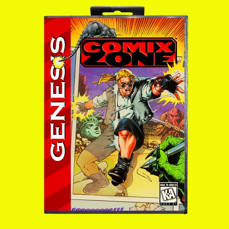 Comix Zone MD Game Card 16 Bit USA Cover for Sega Megadrive Genesis Video Game Console Cartridge