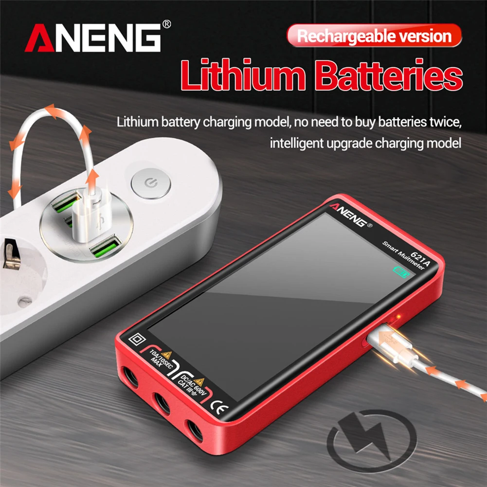 ANENG 621A Ʈ  Ƽ  ġ ũ Ƽ  ׽ Ʈ, 9999 īƮ True RMS ڵ  DC/AC 10A 