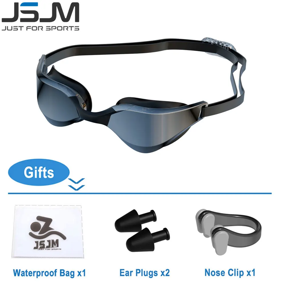 JSJM New Style Adjustable Professional Swimming Goggles Adults Swim Glasses Men Women Professional HD Anti-fog Silicone Goggles 6