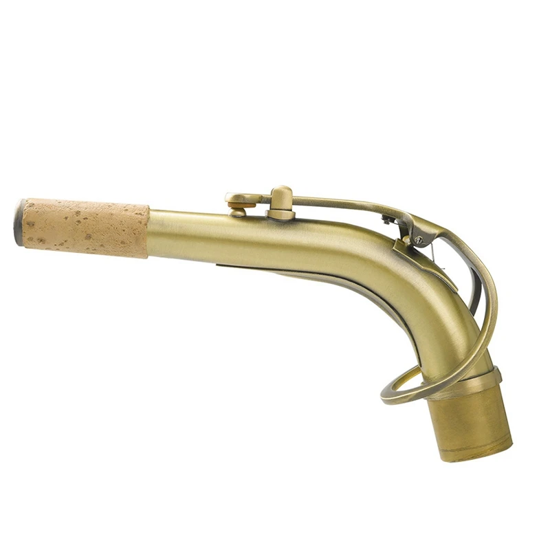 ABKV-E Flat Alto Saxophone Bent Neck Brass Mouthpiece Bent Pipe Antique Saxophone Neck Instrument Accessories