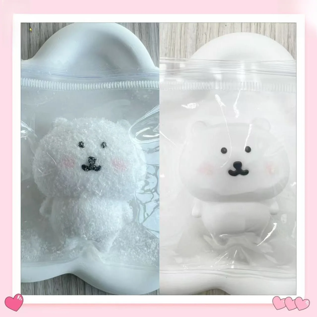 Coconut-coated self-deprecating bear + pure white glossy self-deprecating bear (bestie edition)