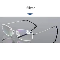 May Flower Blue Light Blockin Ultralight Memory Titanium Rimless Reading Glasses Men&Women Presbyopic Eyeglasses +1.0 +1.5 +2.0 4