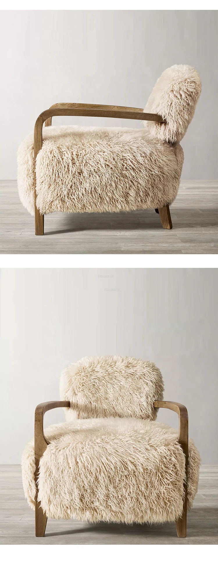 Nordic Fabric Living Room Chairs Home Bedroom Back Armchair Light Luxury Creative Living Room Wooden Lounge Chairs with Pedal