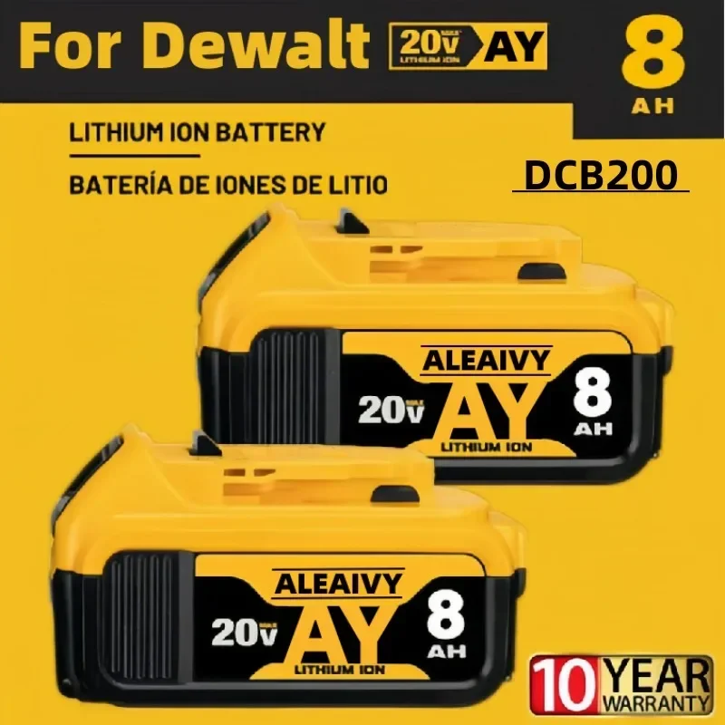 

Литиевая сменная батарея для Dewalt 18 в и 20 в макс., универсальная, полностью совместимая, DCB180 DCB200 20 в 8000 мАч