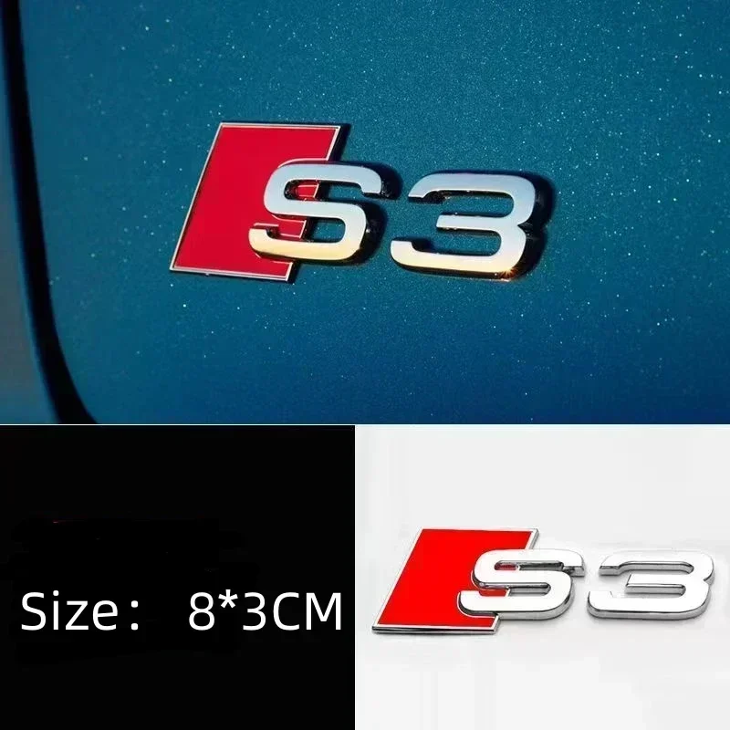 아우디 S3 S4 S5 S6 S7 S8 A3 A4 A5 A6 A7 A8 메탈 트렁크 로고 S 로고 스포츠 레트로핏 라벨 자동차 액세서리