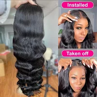 Perruque sans colle prête à porter avec closure en dentelle 5x5, perruques en cheveux humains 6x4 pré-coupées, perruque sans colle ondulée pour femmes, cheveux Remy 5