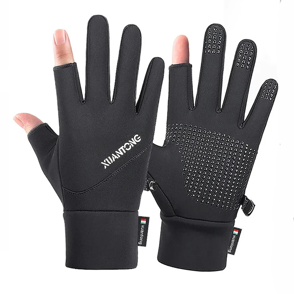 

Зимние теплые Рыболовные Перчатки Нескользящие водонепроницаемые ветрозащитные термоперчатки для сенсорных экранов велосипедные спортивные перчатки с пальцами унисекс