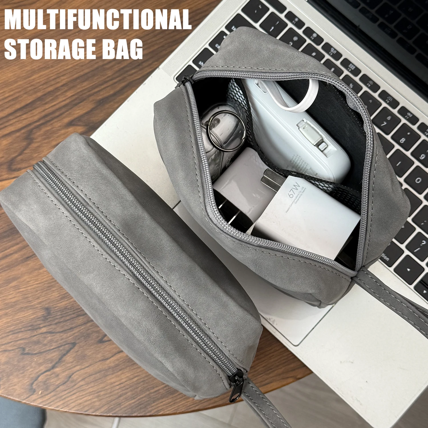 Carrying Case Storage Bag Waterproof Grease Proof Portable Pouch for Hard Drive Mouse Power Bank Adapter Electronics Accessories