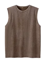 2025 été nouveau coton hommes lavé coton débardeurs Muscle Gym sans manches entraînement t-shirts course plage lâche t-shirts 2