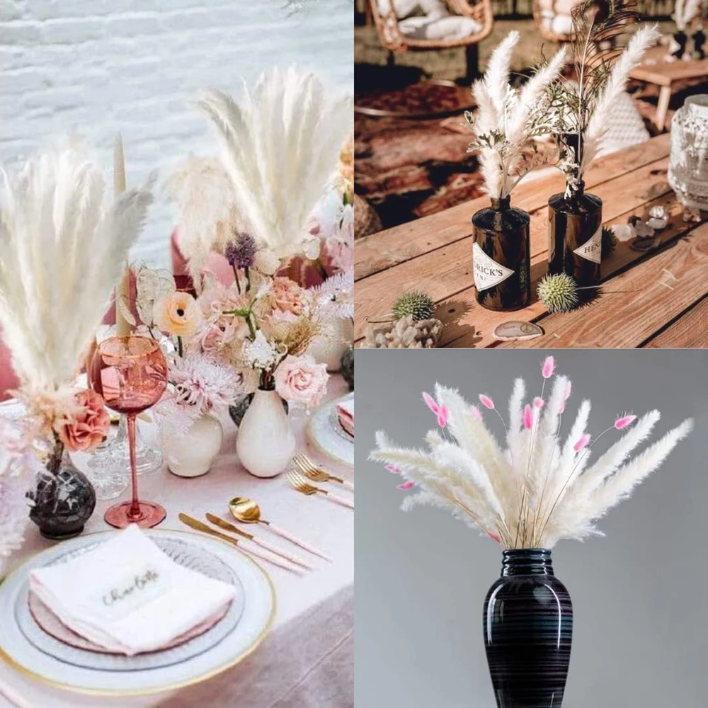 

Fluffy Wedding Arrangement Decoration Pampas Grass Natural Phragmites Dried Flowers Bouquet Boho Home Decor