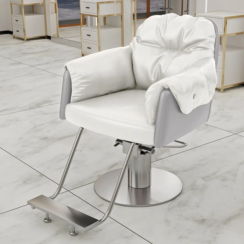 Comfortable Barber Chairs Reclining Makeup Beauty Aesthetic Hairdressing Chair Stool Metal Silla Barberia Salon Equipment