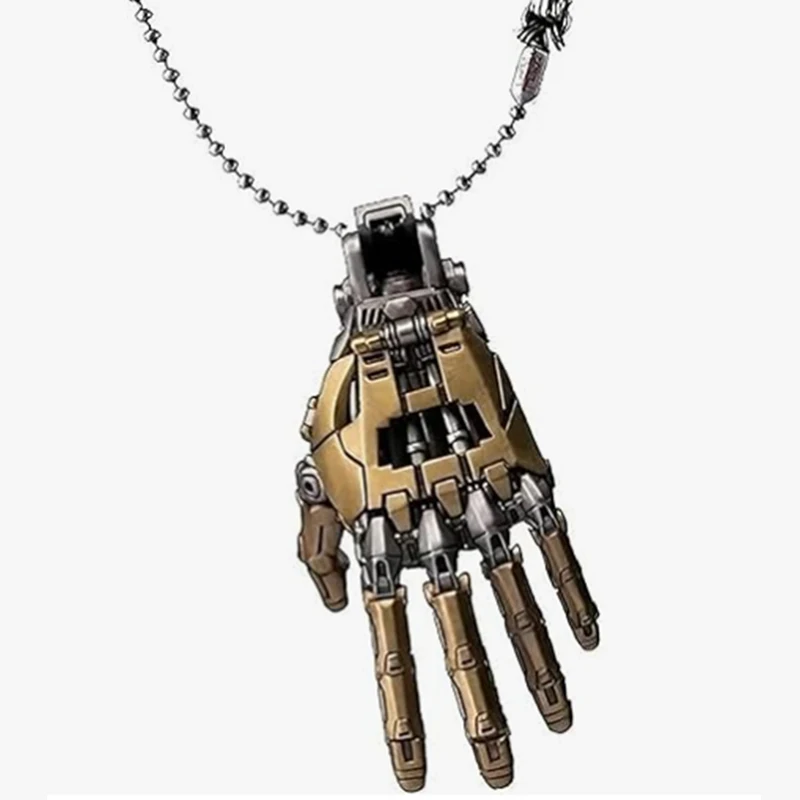 1pc Fashion Mechanical Bionic Hand Pendant With Chain For Men Women Creative Movable Finger Joints Robot Hand Necklace Jewelry