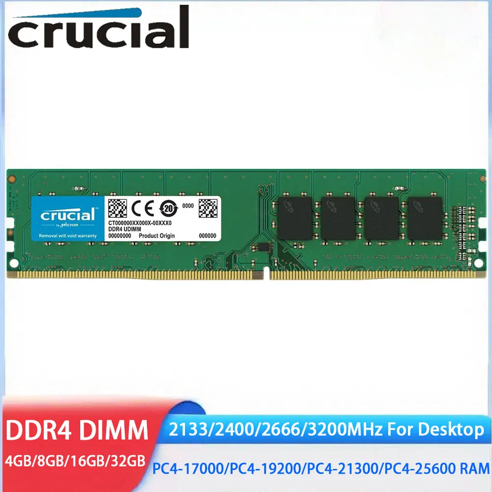 Crucial DDR4 RAM 4GB 8GB 16GB 2133 2400 2666Mhz 3200MHz DIMM Memory Desktop RAM - Foto 8