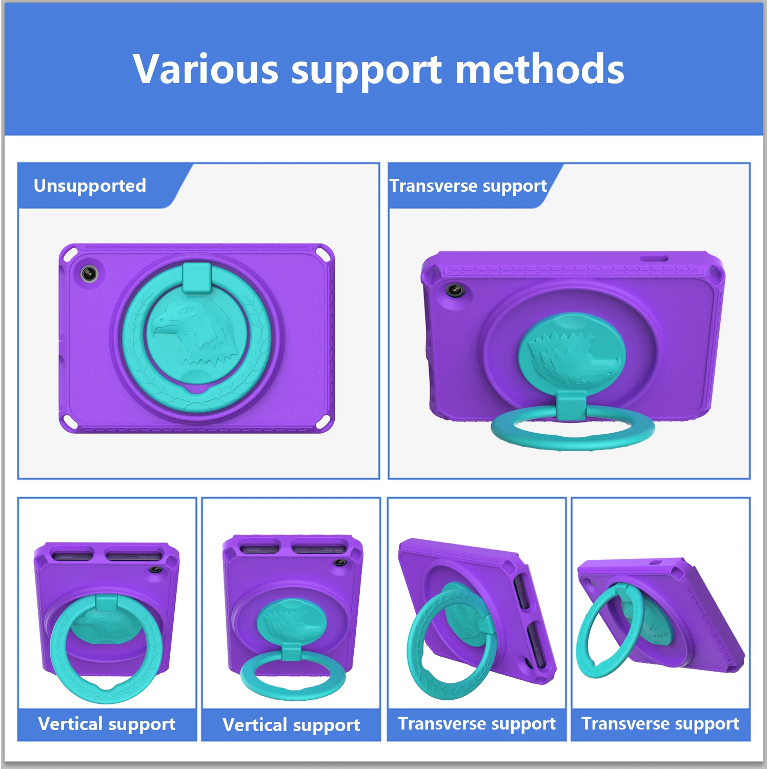 Enhanced Tablet Case: 360° Rotating, Dustproof & Waterproof, Double-Layer Protection, Shockproof Cover