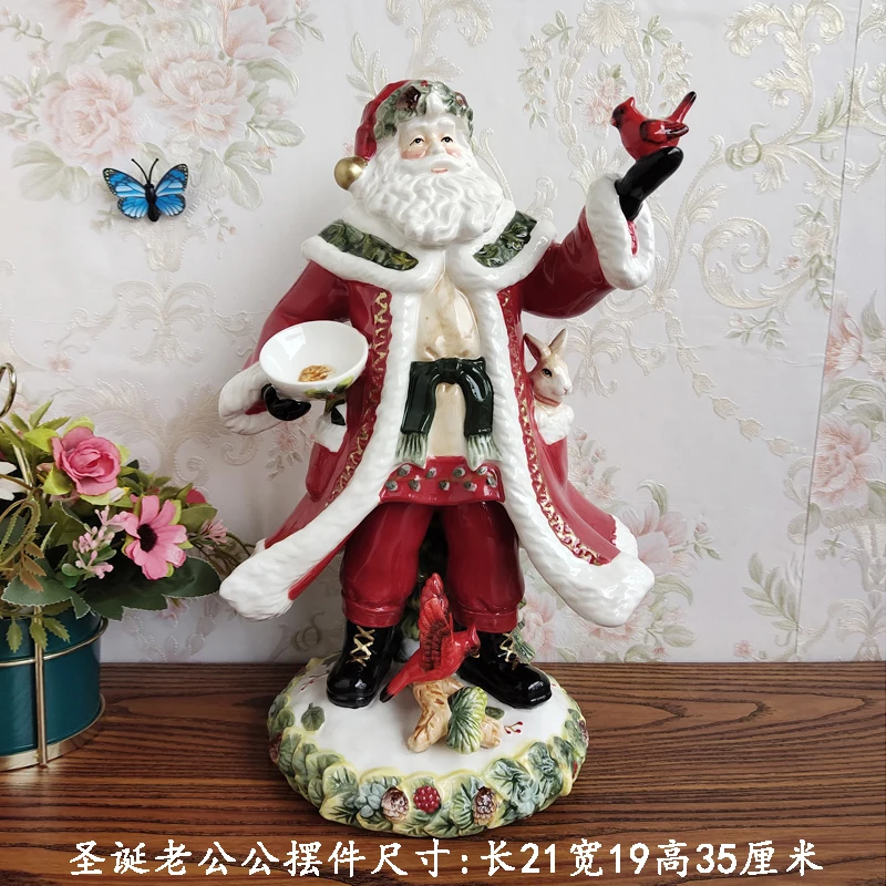 

Ceramic Santa Claus Statue for Home Decor, Crafts Room, Wedding Gifts, Christmas Ornament, Porcelain Figurines