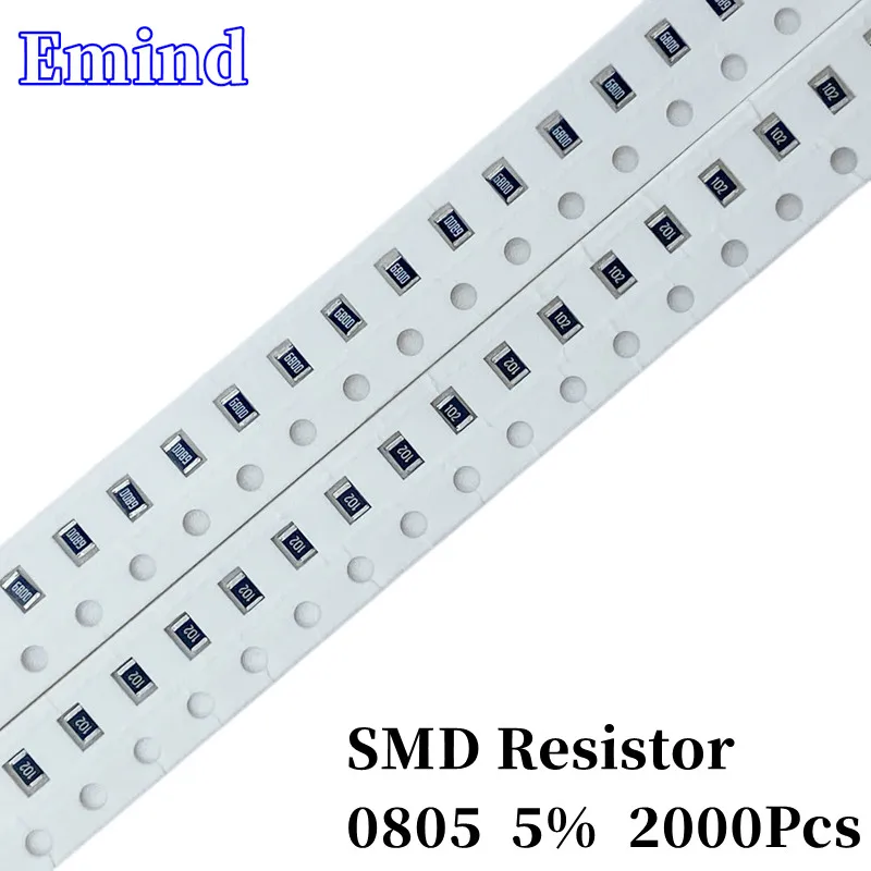 

2000Pcs 0805 5% Smd Resistor 100R 120 150 240 330 360 430 470 510 680 820Ohm 1K 10 22 33 36 43 47 51 56 62 68 75 82K 1 2.2 3.3M