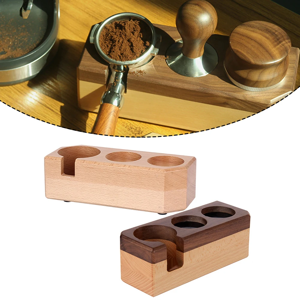 

Coffee Tampering Station Wooden Coffee Maker Handle Powder Press Stand Coffee Tampers Wooden Base Kitchen Bar Supplies