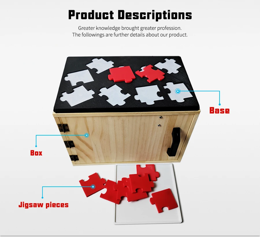 Escape Room Wooden Box Jigsaw Puzzle Chest Table Game Finish Jigsaws To