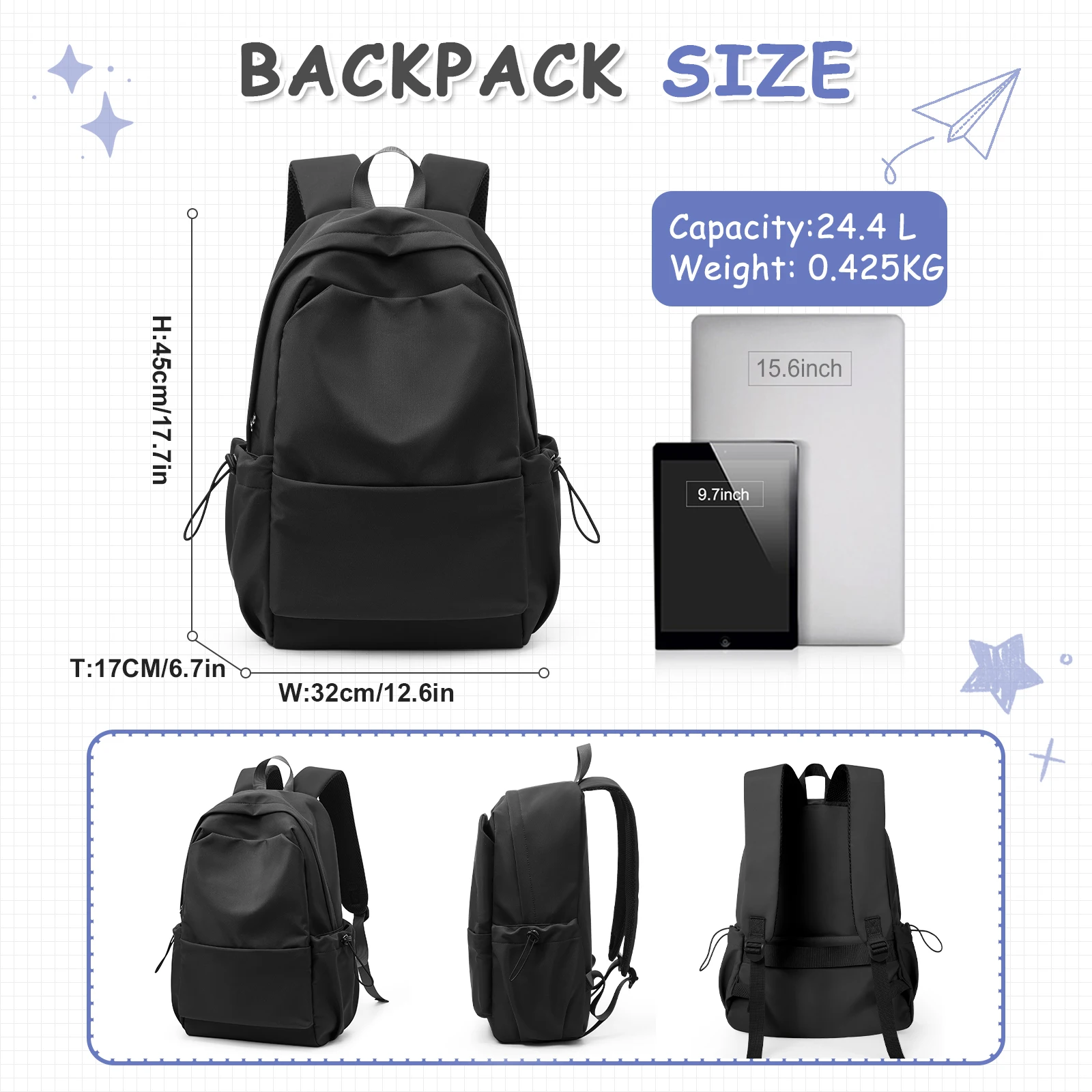 Lightweight Backpack for Women Men High School Middle Bookbag For Teenage Cute College Travel  Laptop Backpacks for Girls Boys