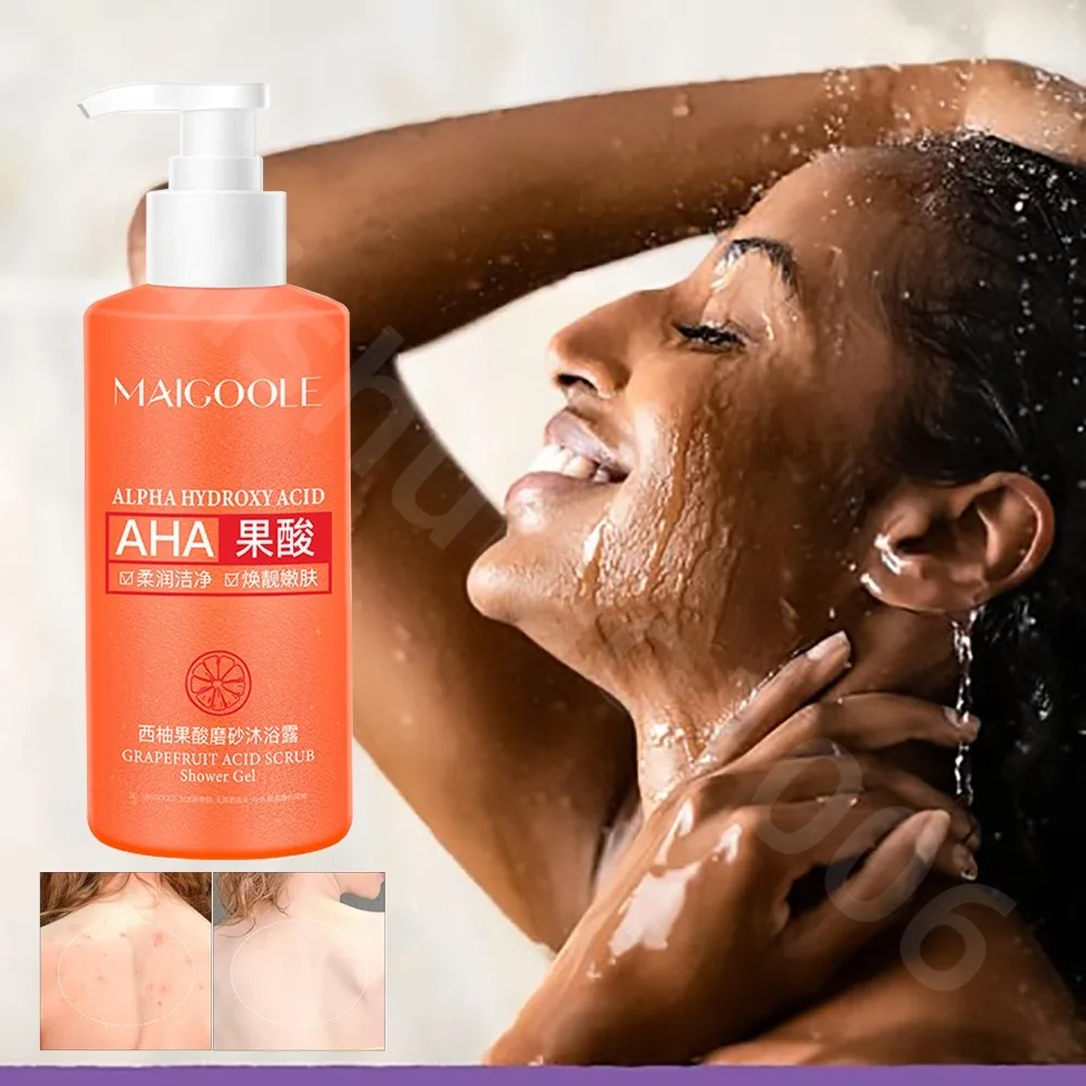 AHA GRAPEFRUIT ACID SCRUB Body Wash Deep Cleansing Gentle Moisturizing Exfoliating Long-Lasting Fragrance Shower Gel