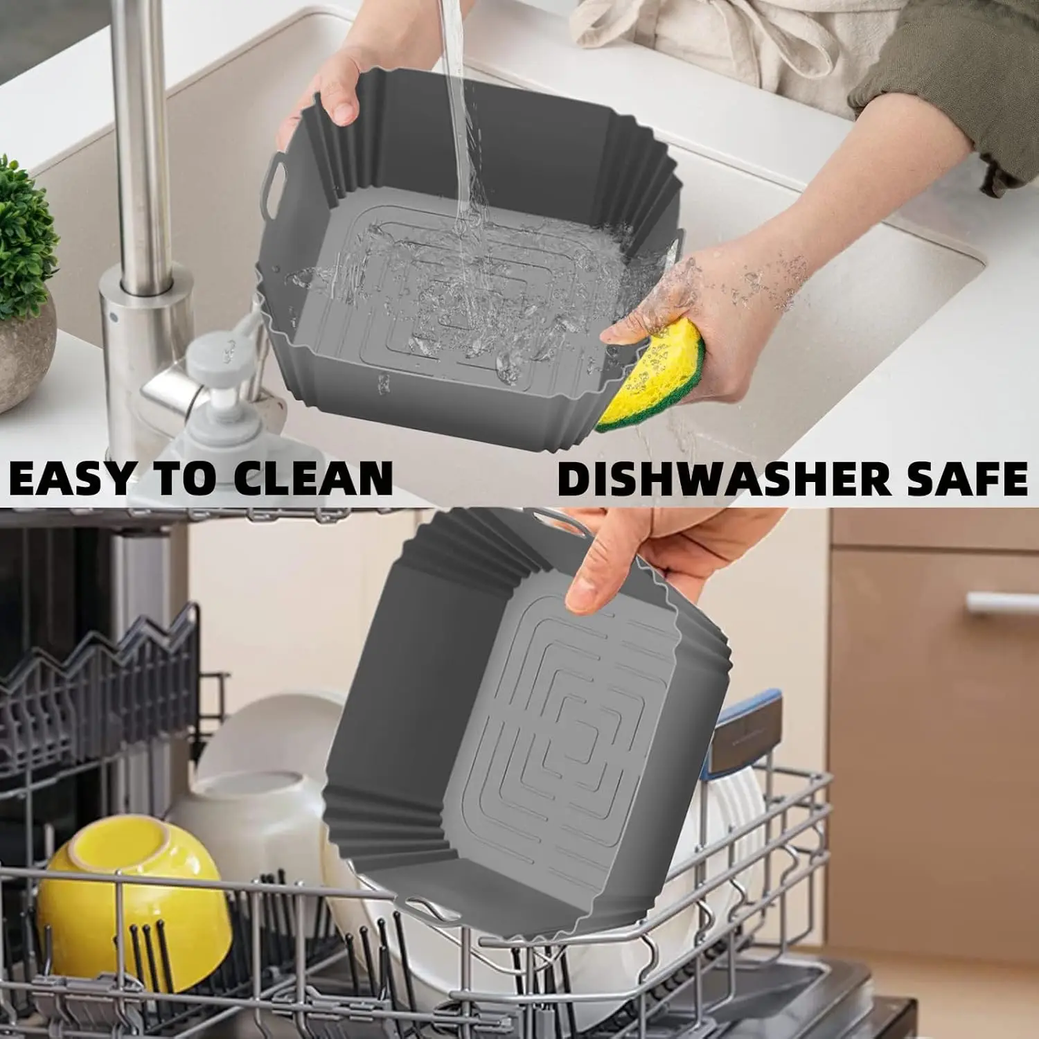 2-Pack Silicone Air Fryer Liners - Non-Stick Reusable Cooking Mats