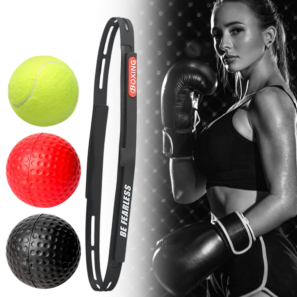 MMA Boxing Speed Ball Head-mounted PU Punch Ball Boxing Reflex with Headband Hand Eye Reaction Training for Adults