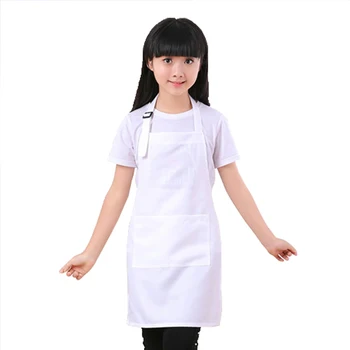 어린이 앞치마 세트, 유치원 어린이 그림 아트 광고 앞치마, 베이킹 요리사 의류, 흰색