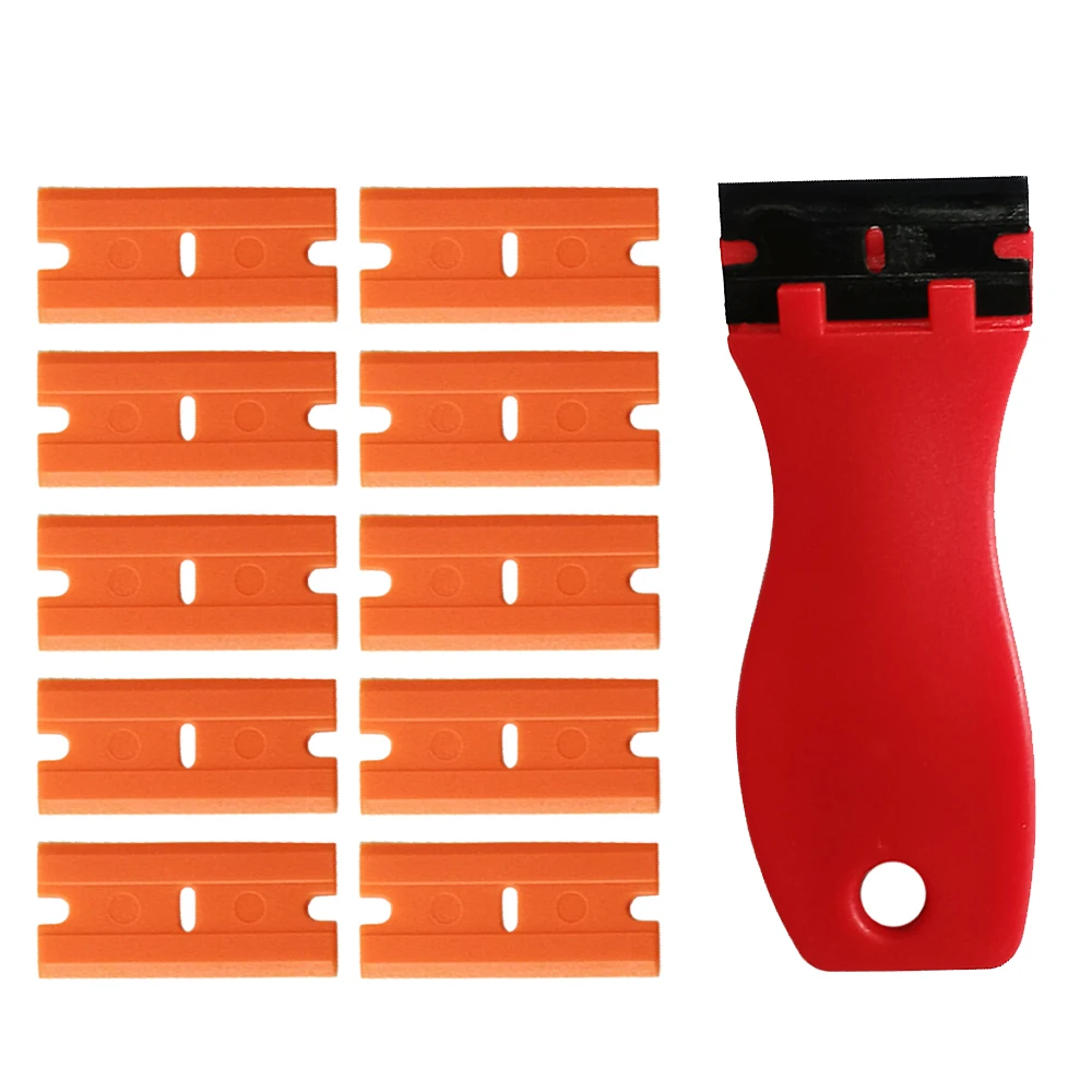 

Vinyl Car Wrap Razor Scraper Plastic Blade Window Glass Ceramic Oven Cleaning Tool Tint Film Sticker Remover Squeegee E17