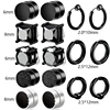 2 Pcs/30 Pcs Magnetic Black Clip On Earrings Men Women Hoop Dangle Helix Earrings Stainless Steel Non-Piercing Set 6