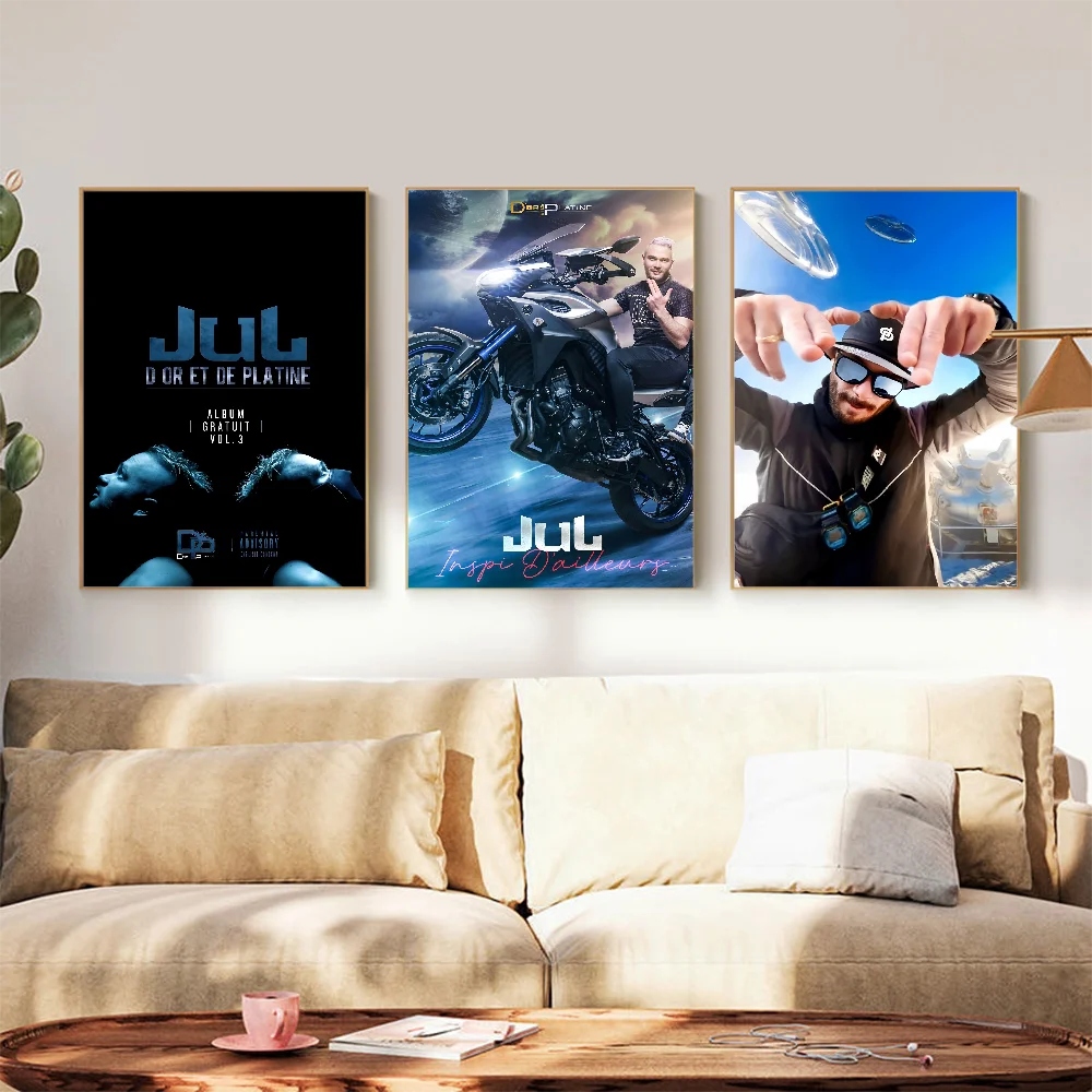 Rapper JuL Music Poster Movie Sticky Posters Retro Kraft Paper Sticker ...