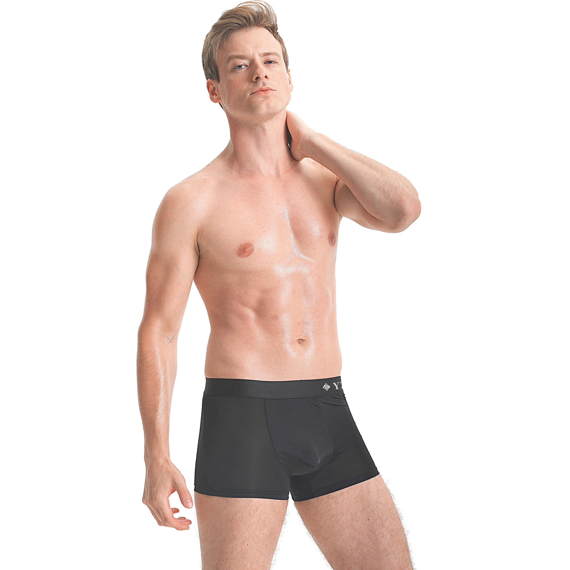 Men's Ice Silk Underwear,Breathable Wicking Fitness Sport High Performance Elastic Boxer Briefs new underpants for Men gift box