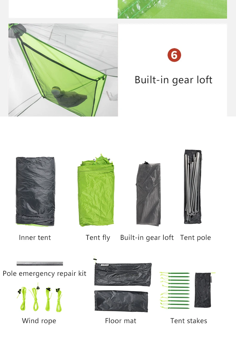 خيمة تخييم خفيفة الوزن مقاومة للماء ، نايلون ، بطبقة مزدوجة ،