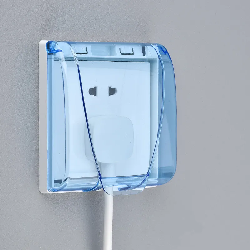Self-adhesive 86 type wall socket waterproof box nail-free glue paste Doorbell board panel Cover switch Button protection Cover