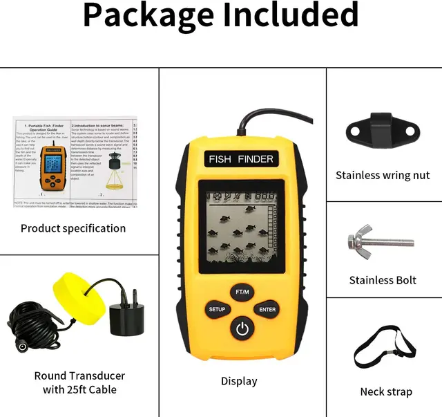 Fishfinder Portatile Lucky - Ecoscandaglio Wireless Per Pesca Con Trasduttore A 100m - Foto 10