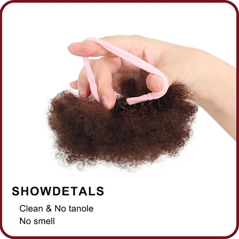 LUPU Kid's Summer 2 Packs Kid Ponytail Double Afro Puffs Kinky Curly Hair Bun For Baby Age 0-2 Natural Black Synthetic Hair