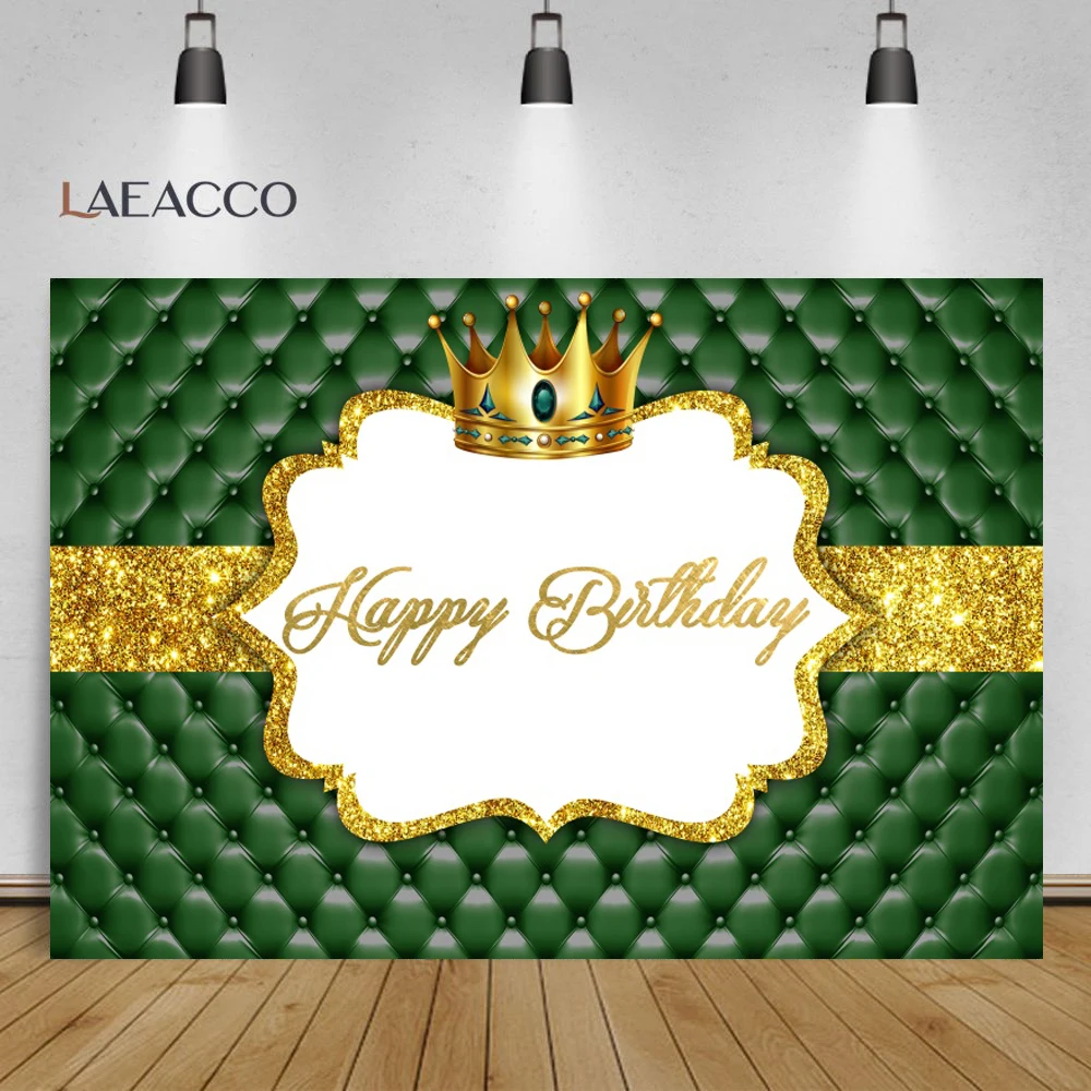 Photography Backdrop Princess Pink Gold Crown Headboard Sofa Happy Birthday Party Poster Portrait Photo Background Photo Studio photo backdrop