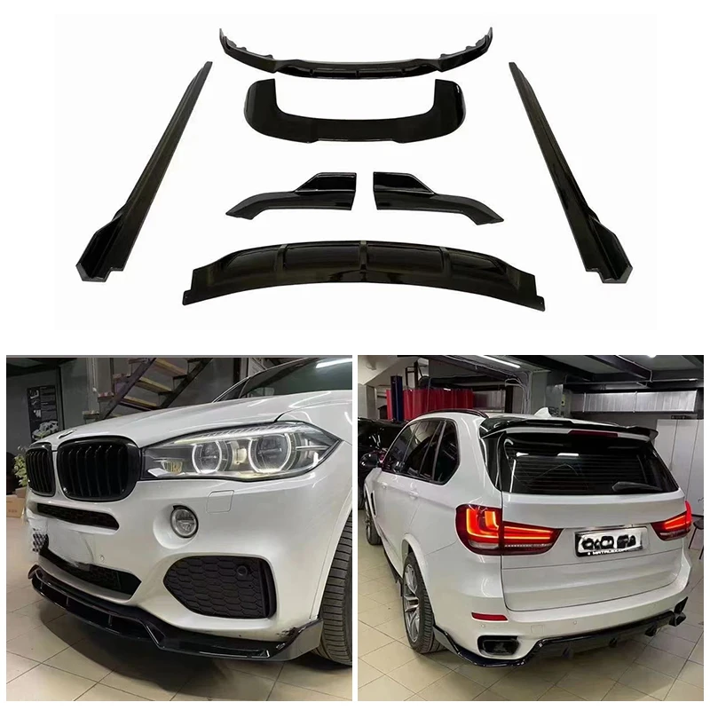 MT 스타일 자동차 개조 업그레이드 프론트 범퍼 프론트 립 리어 립 바디 키트 X5 F15 2013-2018