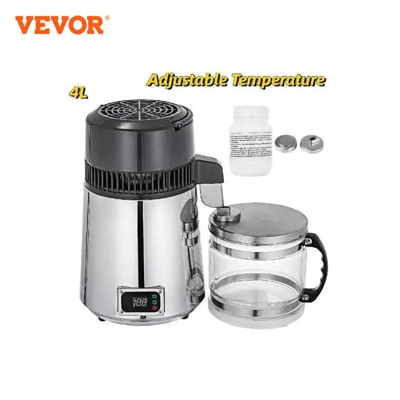 4L Water Distiller Filter Machine Distilled Distillation Purifier Moonshine Apparatus DIY Dispenser Kit for Home Appliance VEVOR